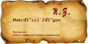 Makróczi Zágon névjegykártya